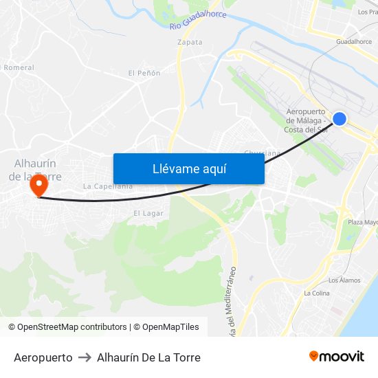 Aeropuerto to Alhaurín De La Torre map