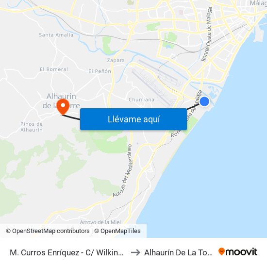 M. Curros Enríquez - C/ Wilkinson to Alhaurín De La Torre map