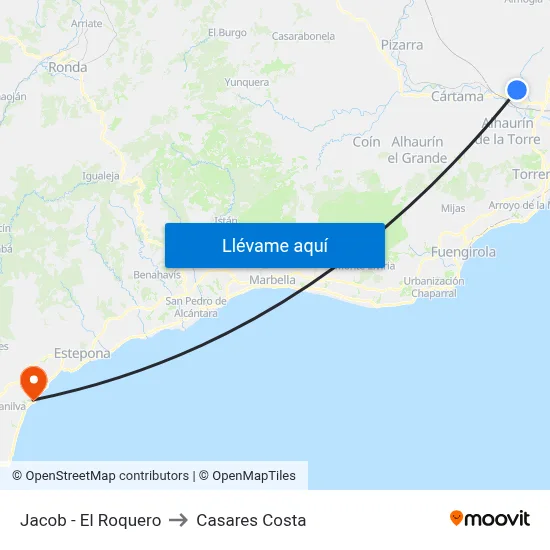 Jacob - El Roquero to Casares Costa map