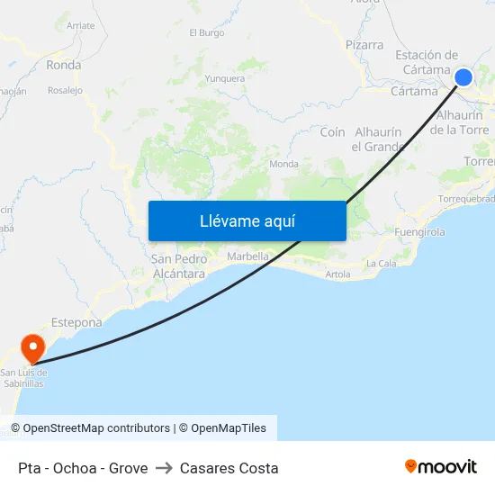 Pta - Ochoa - Grove to Casares Costa map