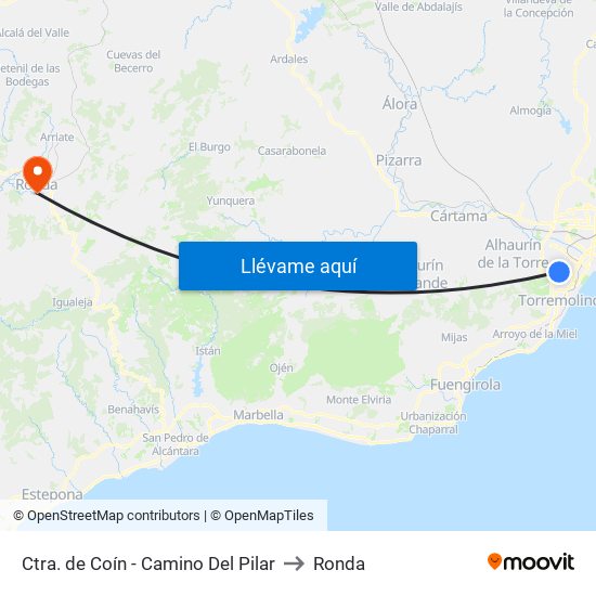 Ctra. de Coín - Camino Del Pilar to Ronda map