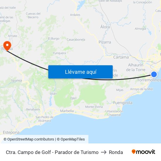 Ctra. Campo de Golf - Parador de Turismo to Ronda map