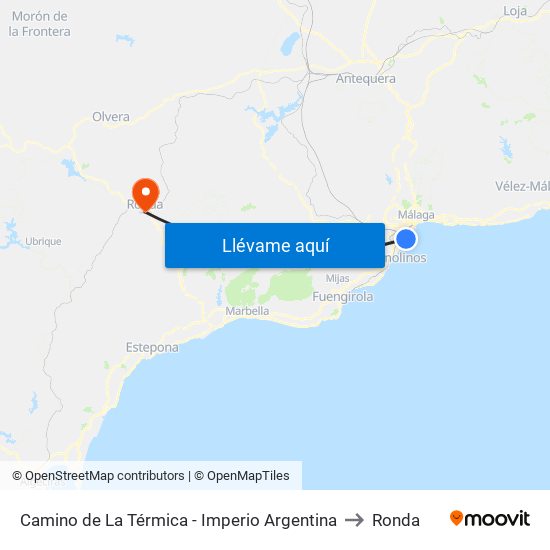 Camino de La Térmica - Imperio Argentina to Ronda map