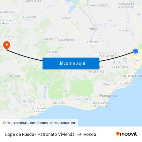 Lope de Rueda - Patronato Vivienda to Ronda map