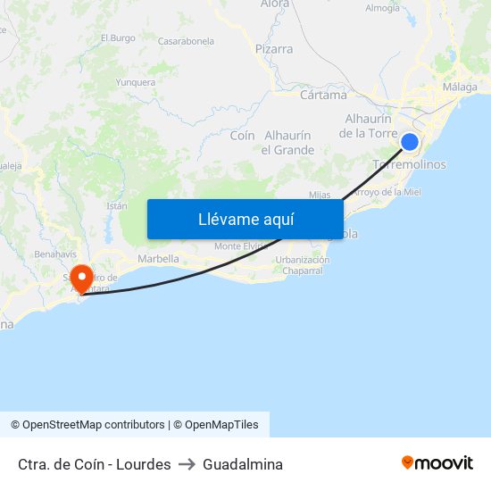 Ctra. de Coín - Lourdes to Guadalmina map