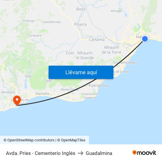 Avda. Príes - Cementerio Inglés to Guadalmina map
