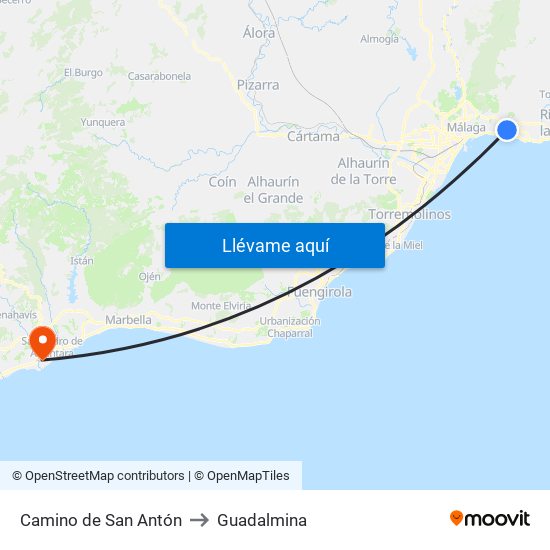 Camino de San Antón to Guadalmina map