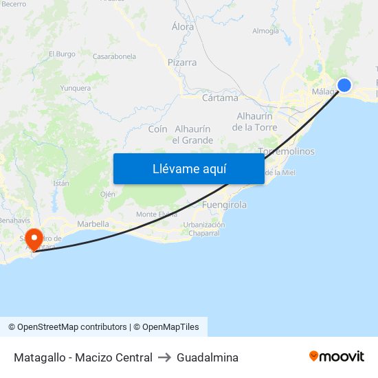 Matagallo - Macizo Central to Guadalmina map