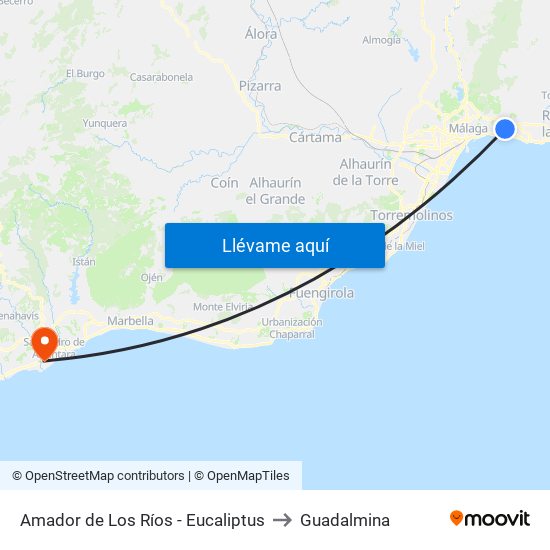 Amador de Los Ríos - Eucaliptus to Guadalmina map