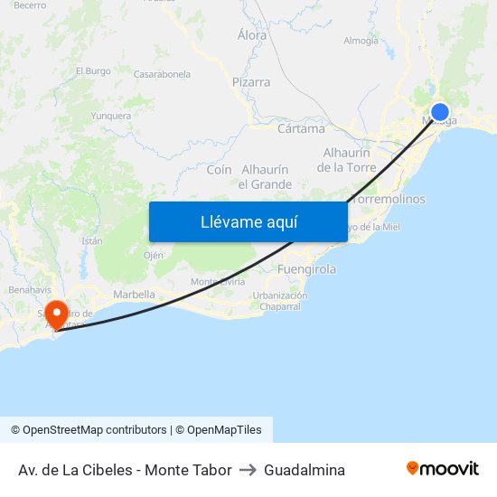 Av. de La Cibeles - Monte Tabor to Guadalmina map