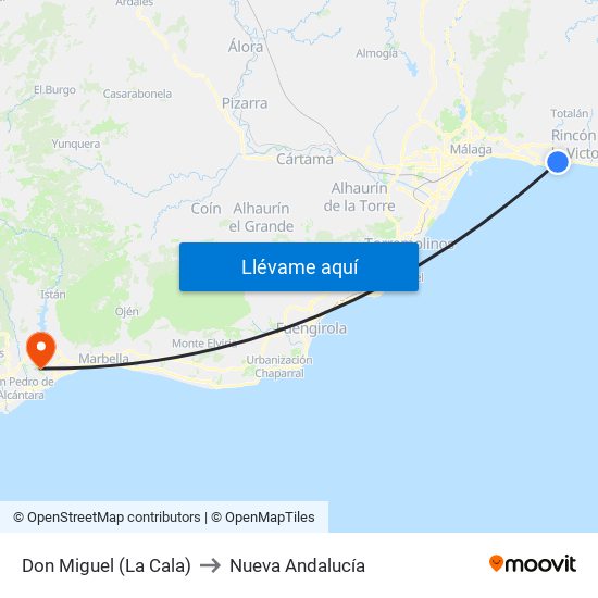 Don Miguel (La Cala) to Nueva Andalucía map