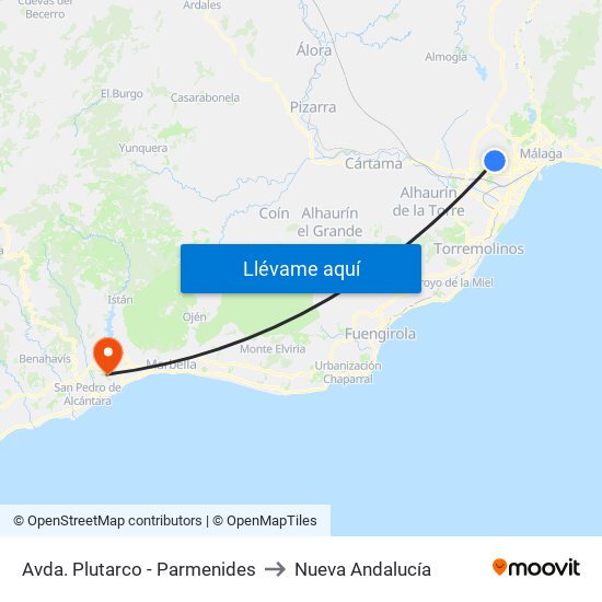 Avda. Plutarco - Parmenides to Nueva Andalucía map