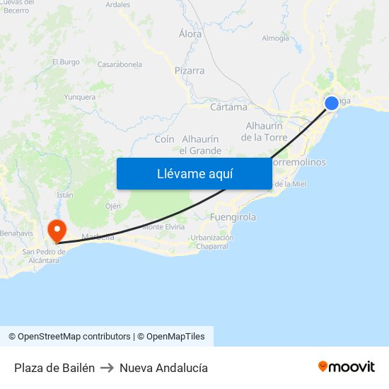 Plaza de Bailén to Nueva Andalucía map