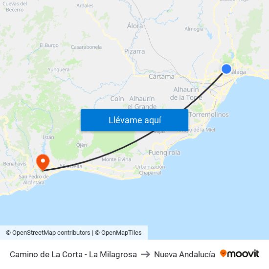 Camino de La Corta - La Milagrosa to Nueva Andalucía map