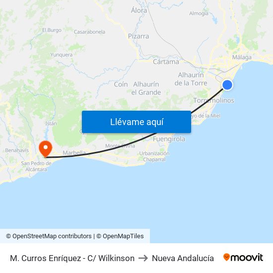 M. Curros Enríquez - C/ Wilkinson to Nueva Andalucía map