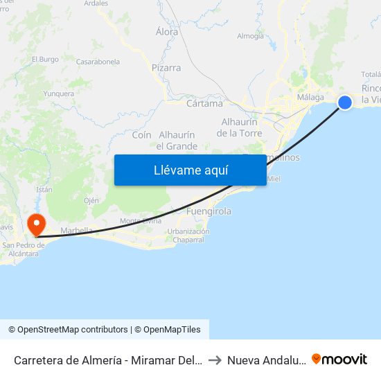 Carretera de Almería - Miramar Del Palo to Nueva Andalucía map