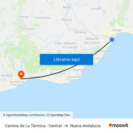Camino de La Térmica - Central to Nueva Andalucía map