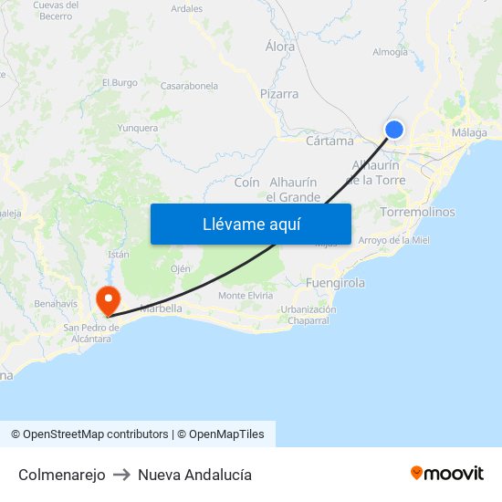 Colmenarejo to Nueva Andalucía map