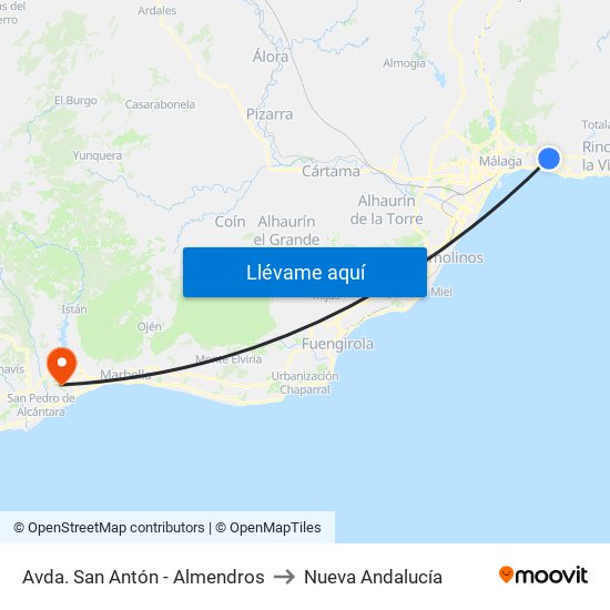 Avda. San Antón - Almendros to Nueva Andalucía map