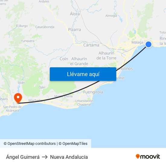 Ángel Guimerá to Nueva Andalucía map
