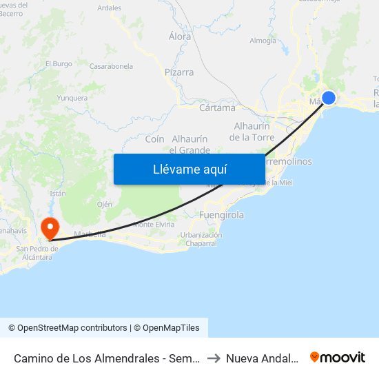 Camino de Los Almendrales - Seminario to Nueva Andalucía map