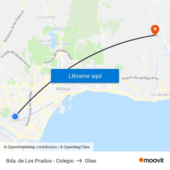 Bda. de Los Prados - Colegio to Olías map