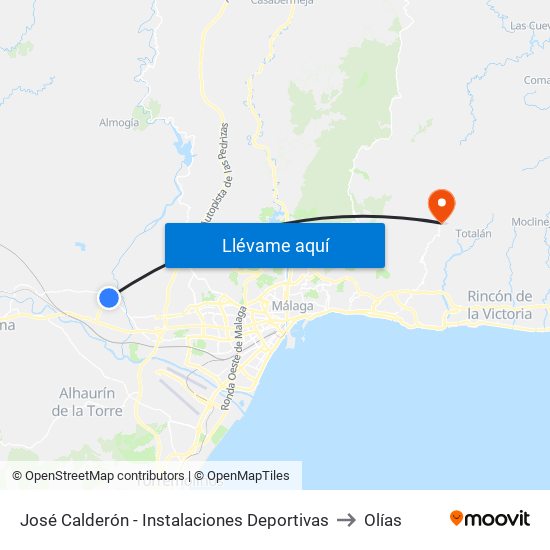 José Calderón - Instalaciones Deportivas to Olías map