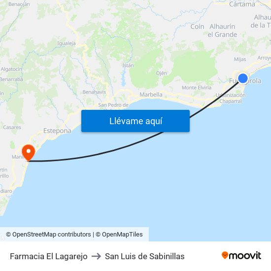 Farmacia El Lagarejo to San Luis de Sabinillas map