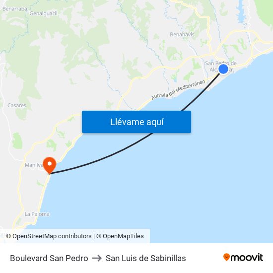 Boulevard San Pedro to San Luis de Sabinillas map
