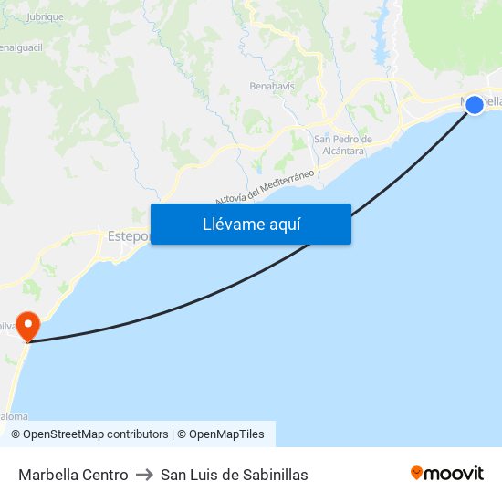 Marbella Centro to San Luis de Sabinillas map