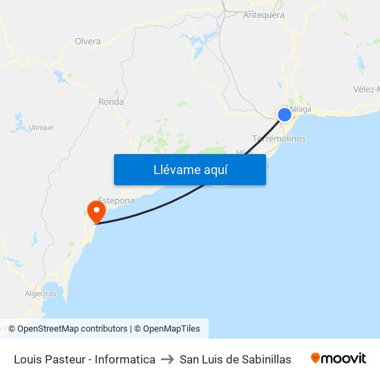 Louis Pasteur - Informatica to San Luis de Sabinillas map