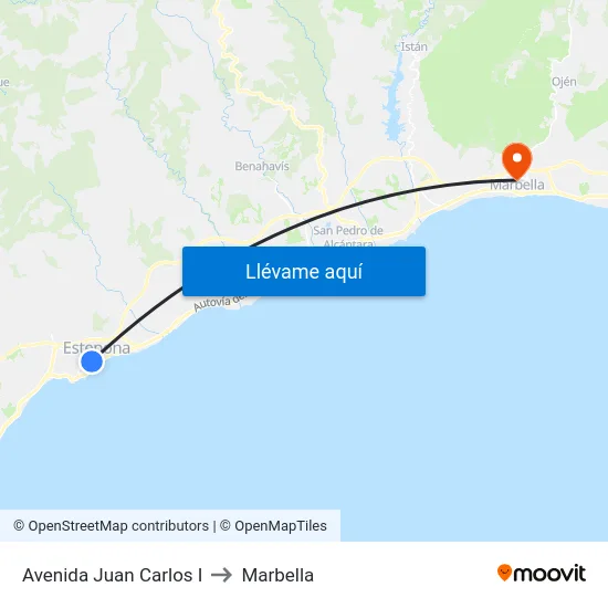 Avenida Juan Carlos I to Marbella map