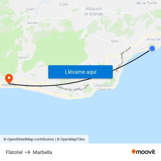 Flatotel to Marbella map