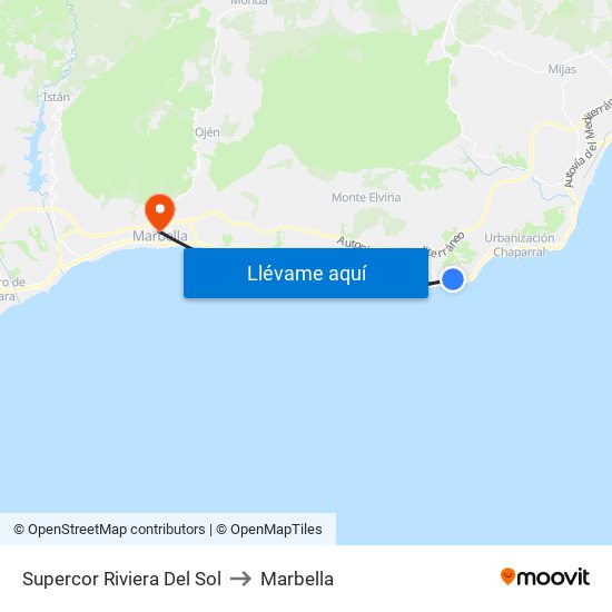 Supercor Riviera Del Sol to Marbella map