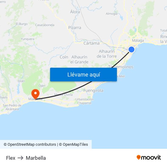 Flex to Marbella map