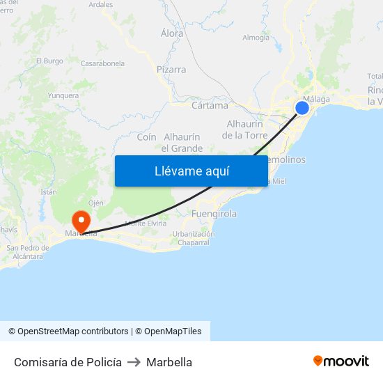 Comisaría de Policía to Marbella map
