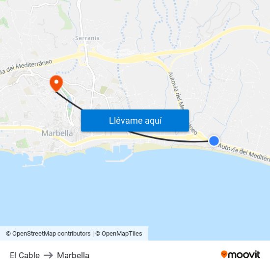 El Cable to Marbella map