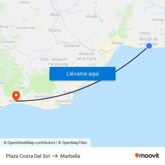 Plaza Costa Del Sol to Marbella map