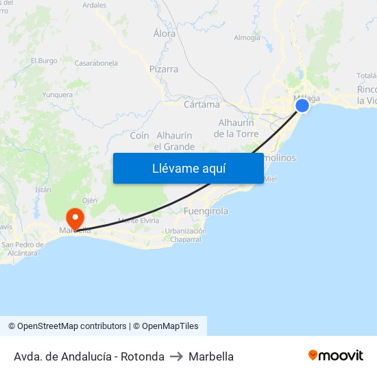 Avda. de Andalucía - Rotonda to Marbella map