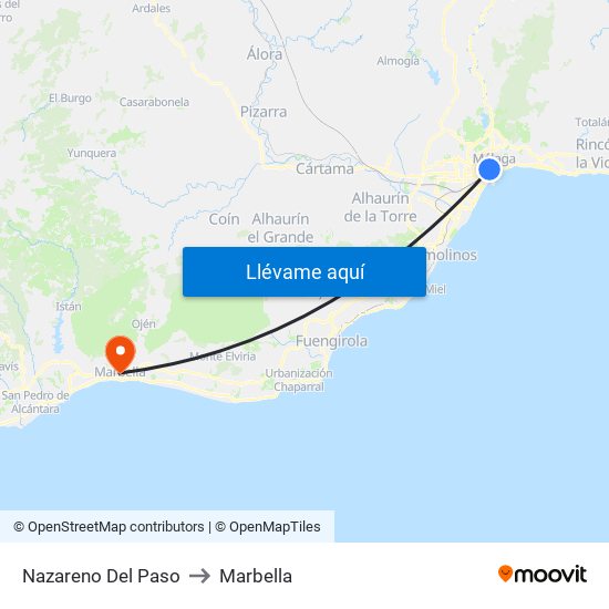 Nazareno Del Paso to Marbella map