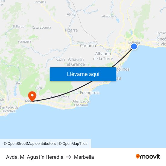 Avda. M. Agustín Heredia to Marbella map