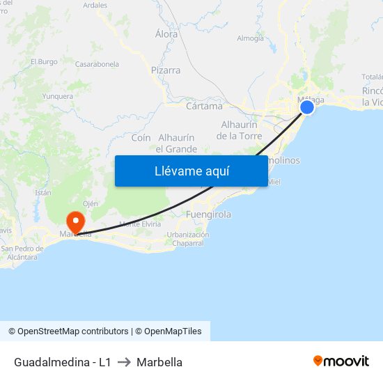 Guadalmedina - L1 to Marbella map