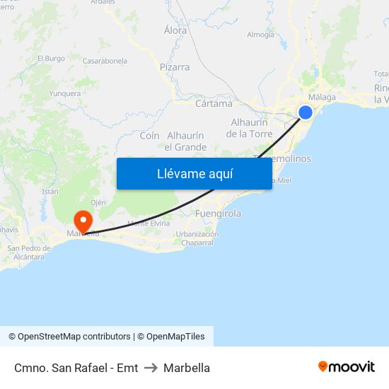 Cmno. San Rafael - Emt to Marbella map