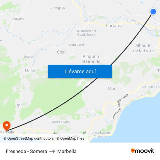 Fresneda - Somera to Marbella map