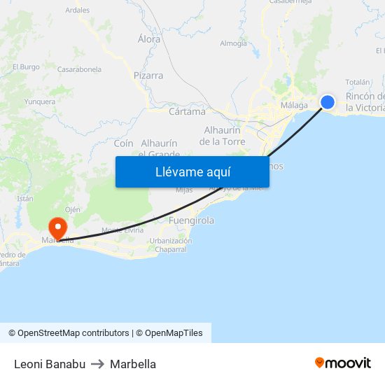 Leoni Banabu to Marbella map