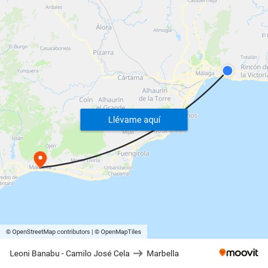 Leoni Banabu - Camilo José Cela to Marbella map