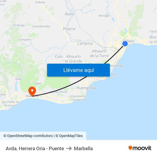 Avda. Herrera Oria - Puente to Marbella map