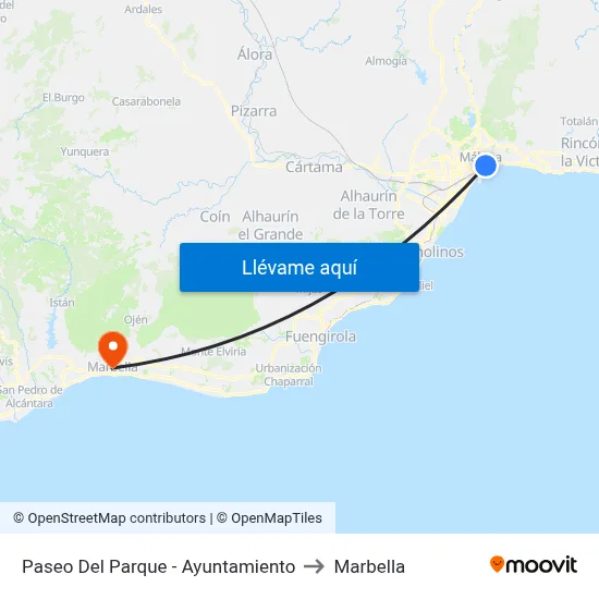Paseo Del Parque - Ayuntamiento to Marbella map