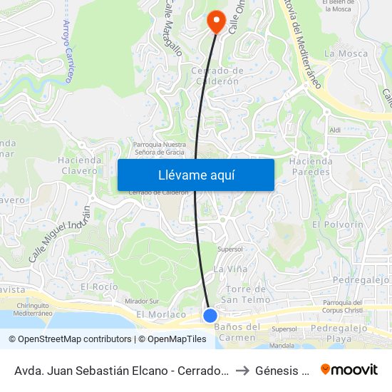 Avda. Juan Sebastián Elcano - Cerrado Calderón to Génesis Care map
