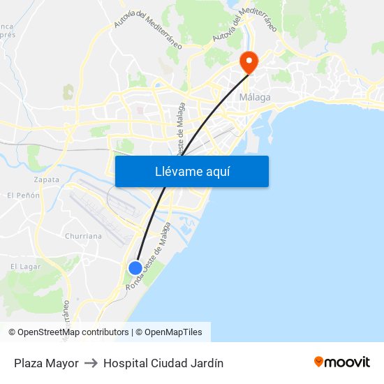 Plaza Mayor to Hospital Ciudad Jardín map